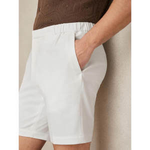 REISS Deck Drawstring Chino Shorts in White